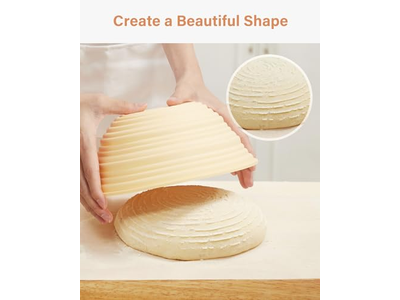 Cestini per Pane Rettangolari e Rotondi da 10 Pollici Ovali in Vimini Foderati, 7 Cestini