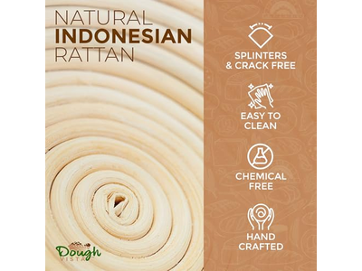 Cestino per Fermentazione del Pane in Rattan Ovale Banneton da 9 Pollici Rotondo