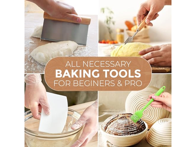 Cestino per Fermentazione del Pane in Rattan Ovale Banneton da 9 Pollici Rotondo