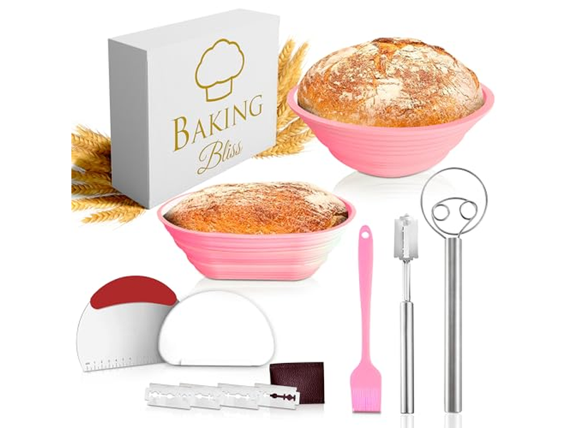 Preparazione di un Banneton Bakery Bits Lievito Madre Non Professionale Pagnotta Perfetta