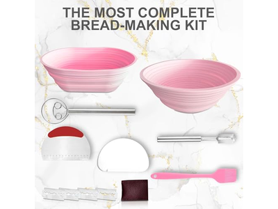 Preparazione di un Banneton Bakery Bits Lievito Madre Non Professionale Pagnotta Perfetta