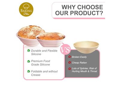 Preparazione di un Banneton Bakery Bits Lievito Madre Non Professionale Pagnotta Perfetta