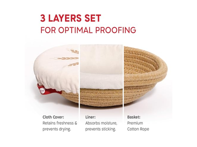 Cestini per Pane in Rattan Banneton Cestino Rotondo per Lievitazione Forniture per Panetteria