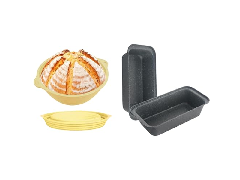 Cestini Artigianali Rotondi per Pane con Fodere per Lievitazione a Forma di Anello