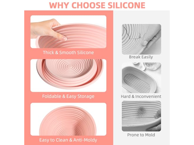 Cestino per Fermentazione Rotondo e Ovale in Vite per Pane PP Banetone Baguette Torta Intrecciata