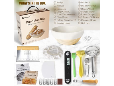 Cestino Banneton in Silicone Rosa Set Ovali per Lievito Madre Fai da Te in Rattan Naturale