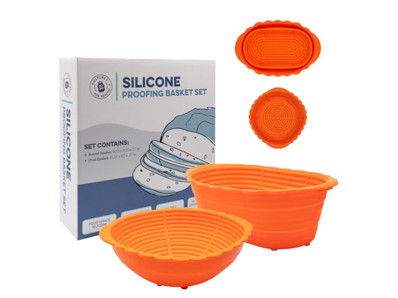 Cestino per Panificazione in Silicone Set Regalo per Lievito Madre con Articoli per Muffin e Biscotti