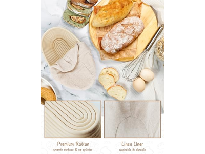 Cestino per Pre-Lievitazione del Pane in Silicone Set di Grandi Cestini Rotondi Benetton