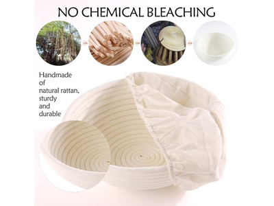 Cestino per Lievitazione del Pane con Fodera per Lievito Madre