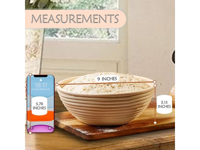 Cestino per Lievitazione del Pane con Fodera per Lievito Madre