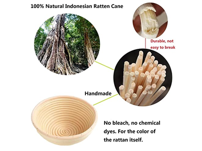 Cestini per Lievitazione in Vimini Francese Vietnam Rattan per Lievito Madre
