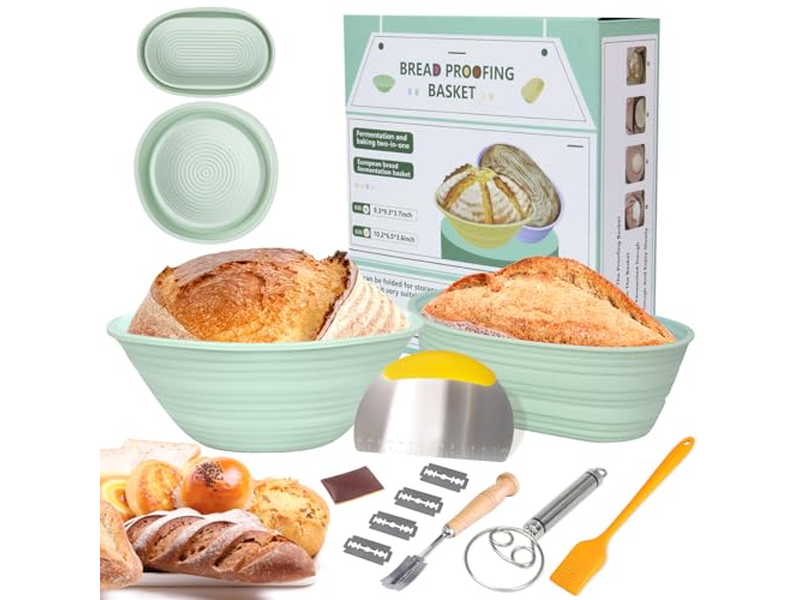 Cestino per Pane in Rattan Sicuro per la Salute Doppio per Uso in Panetteria Domestica