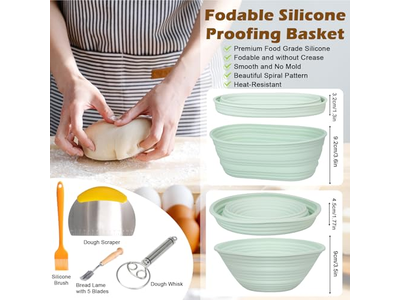 Cestino per Pane in Rattan Sicuro per la Salute Doppio per Uso in Panetteria Domestica