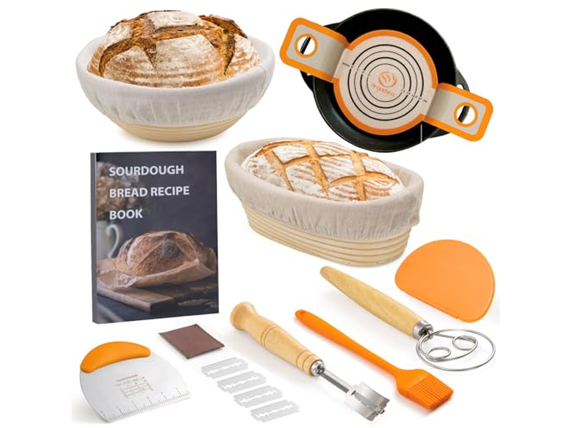 Set di Fodere per Banneton Ovali Professionali con Telaio in Rattan Premium