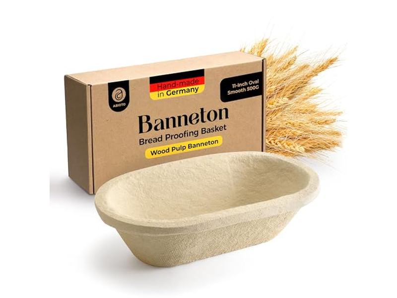 Stampo Ovale Banneton Professionale con Legno di Abete e Rattan