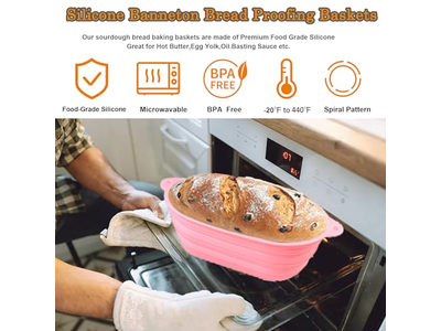 Cestino per Lievitazione in Lino 5 Pollici Piccolo Ovale da 10 Pollici Banneton per Pane