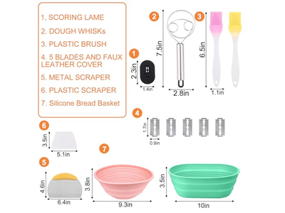 Set di Cestini per Lievitazione in Plastica e Rattan per Pane Contenitore Iniziale per Fermentazione Blu