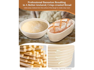 Cestini per Lievitazione per Lievito Madre in Rattan con Cupola per la Lievitazione dell'Impasto