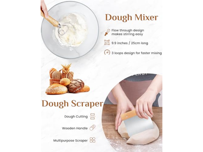 Cestini per Lievitazione per Lievito Madre in Rattan con Cupola per la Lievitazione dell'Impasto