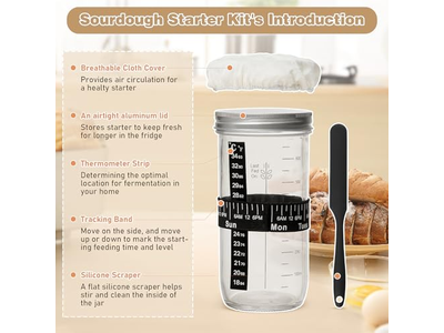 Cestino per Pane in Rattan con Coperchio e Fodera Strumento per Lievitazione del Lievito Madre