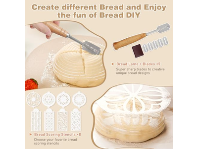 Cestino per Pane in Rattan con Coperchio e Fodera Strumento per Lievitazione del Lievito Madre