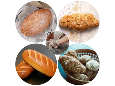 Cestino per Pane in Rattan con Cupola Stampi di Pasqua per Lievitazione Rotondi e Ovali