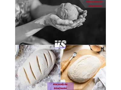 Cestino per Pane in Rattan con Cupola Stampi di Pasqua per Lievitazione Rotondi e Ovali