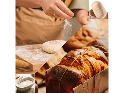 Cestino per Pane in Rattan con Cupola Stampi di Pasqua per Lievitazione Rotondi e Ovali